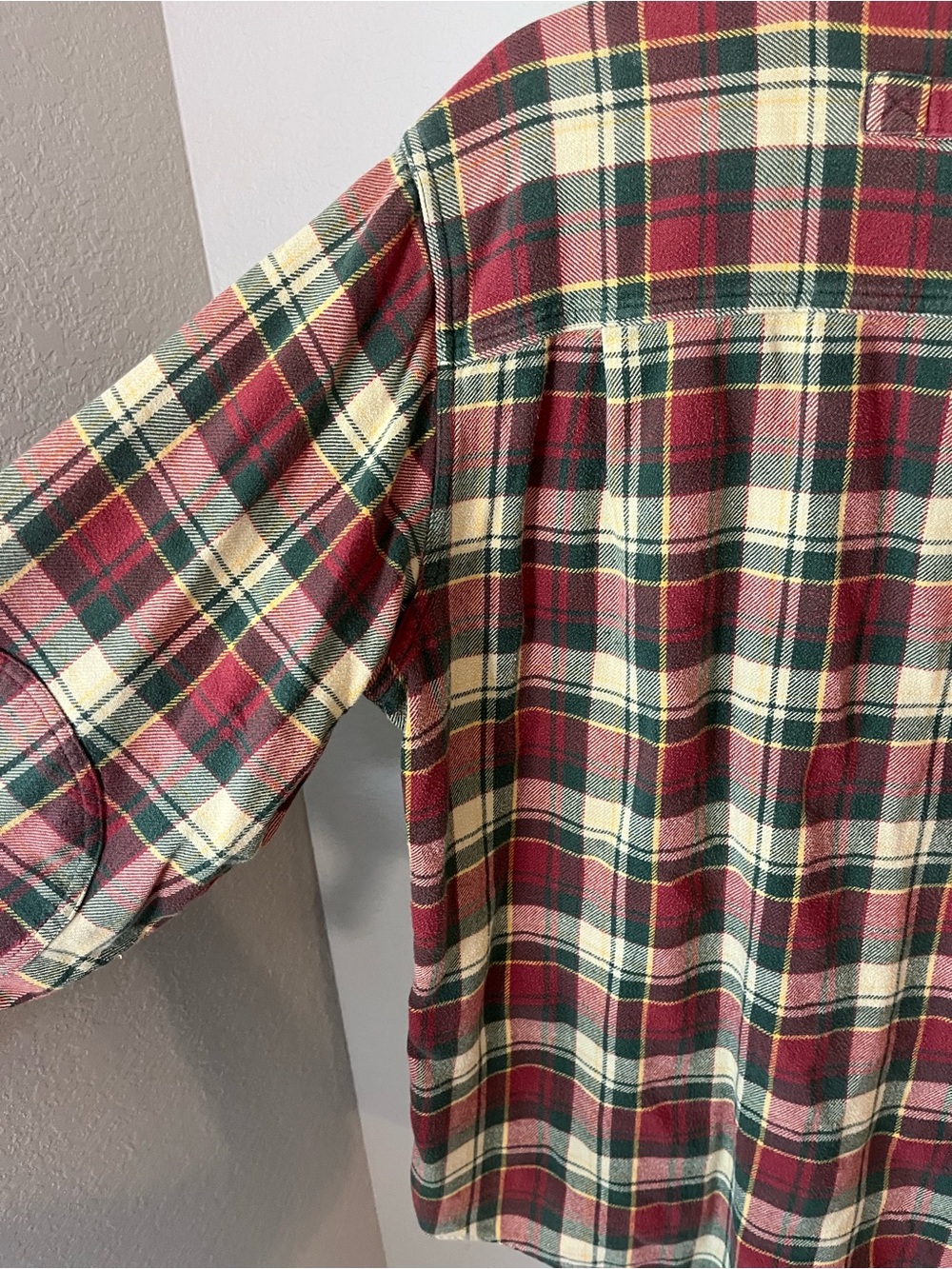 Woolrich 6265 Men’s L Red Green Plaid Flannel Shirt 100% Cotton Outdoor Hiking - Picture 7 of 10